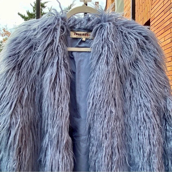 NWT Free People Renata Fur Jacket Blue Taylor Swift - Picture 10 of 16